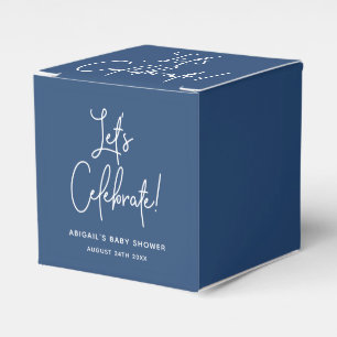 Minimalist Navy Blue Baby Shower Favor Box
