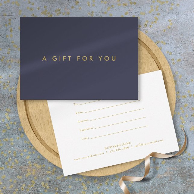 Minimalist Navy Blue Business Gift Certificate (Minimalist Navy Blue Business Gift Certificate)