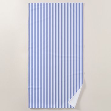 Minimalist Navy Blue Cabana Stripes Beach Towel