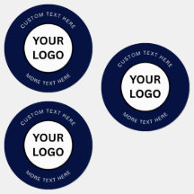Minimalist Navy Blue Custom Business Logo Labels