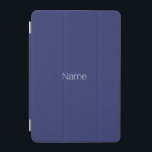 Minimalist navy blue custom name monogram solid iPad mini cover<br><div class="desc">Minimalist navy blue custom name text or monogram elegant chic iPad mini Cover.
Customizable white text,  navy blue solid plain background.</div>