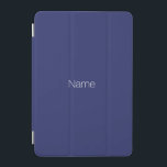 Minimalist navy blue custom name monogram solid iPad mini cover<br><div class="desc">Minimalist navy blue custom name text or monogram elegant chic iPad mini Cover.
Customizable white text,  navy blue solid plain background.</div>