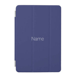 Minimalist navy blue custom name monogram solid iPad mini cover