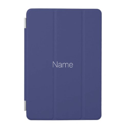 Minimalist navy blue custom name monogram solid iPad mini cover