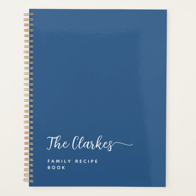 Minimalist Navy Blue Family Stationery Planner (Front)