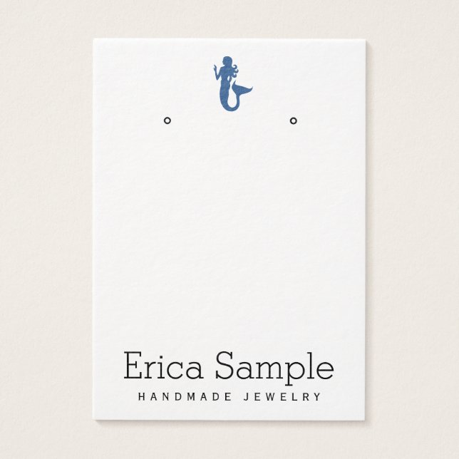 Minimalist Navy Blue Mermaid Jewelry Display (Front)