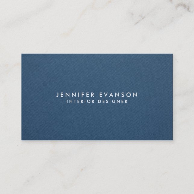 Minimalist Navy Blue Modern and Professional Business Card (Front)
