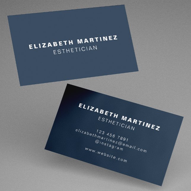Minimalist Navy Blue Modern Professional Custom Business Card (Creator Uploaded)