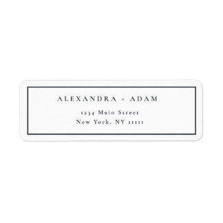Minimalist Navy Blue Modern Return Address Label