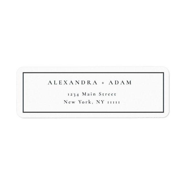 Minimalist Navy Blue Modern Return Address Label (Front)