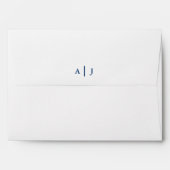 Minimalist Navy Blue Monogram Note Card Envelope | Zazzle