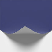Minimalist navy blue plain solid elegant gift wrapping paper (Corner)