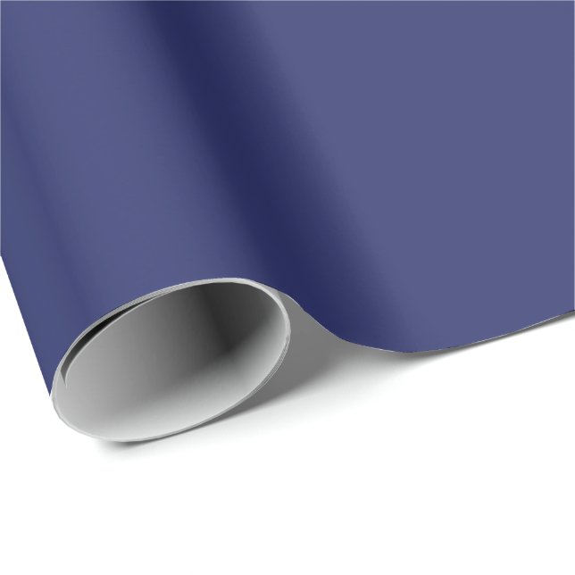 Minimalist navy blue plain solid elegant gift wrapping paper (Roll Corner)