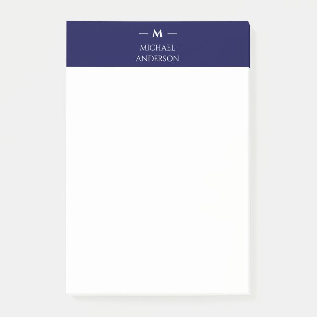 Minimalist Navy Blue Post-it Notes (Front)