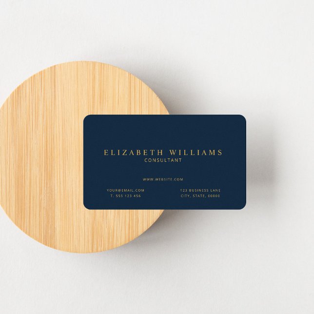Minimalist Navy Blue Professional Business Card (Creator Uploaded)