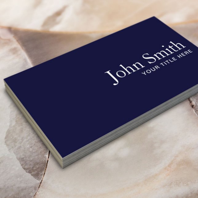Minimalist Navy Blue Professional QR Code Plain Business Card (Creator Uploaded)