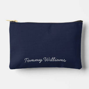 Minimalist Navy Blue Professional Simple Accessory Pouch