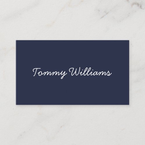 Minimalist Navy Blue Professional Simple Business Card