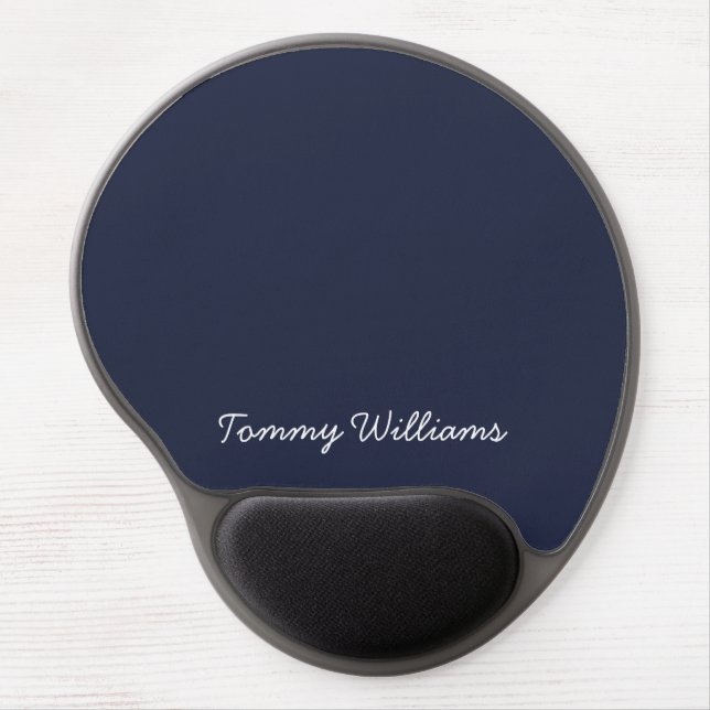 Minimalist Navy Blue Professional Simple Gel Mouse Pad (Front)