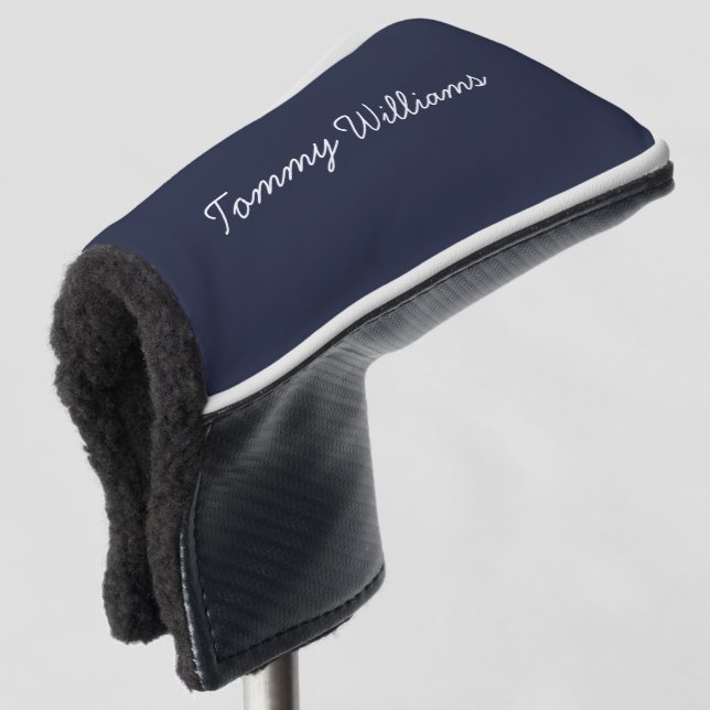 Minimalist Navy Blue Professional Simple Golf Head Cover (3/4 Front)