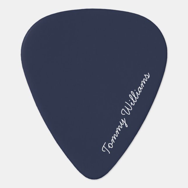 Minimalist Navy Blue Professional Simple Guitar Pick (Front)
