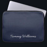 Minimalist Navy Blue Professional Simple Laptop Sleeve<br><div class="desc">These simple, minimalist can be personalised to include a name or any text of your choice. If you don't want any text and would prefer just a blank, then you can simply delete the text.</div>