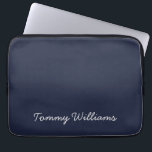 Minimalist Navy Blue Professional Simple Laptop Sleeve<br><div class="desc">These simple,  minimalist can be personalised to include a name or any text of your choice. If you don't want any text and would prefer just a blank,  then you can simply delete the text.</div>