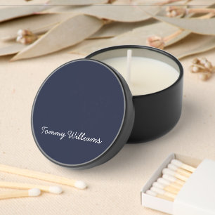 Minimalist Navy Blue Professional Simple Mini Candle Favors