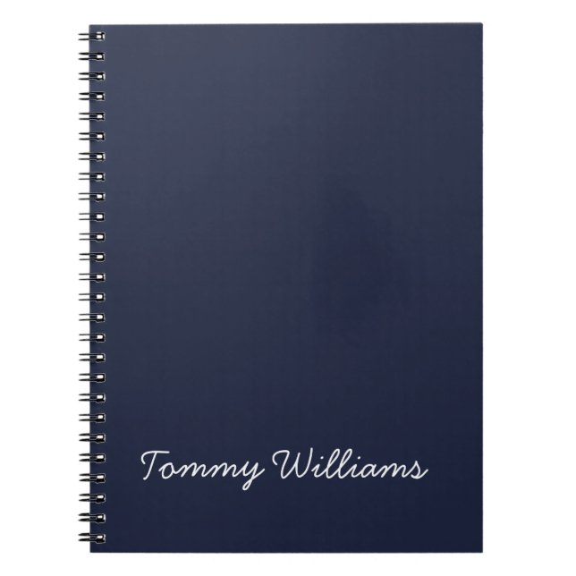 Minimalist Navy Blue Professional Simple Notebook (Front)