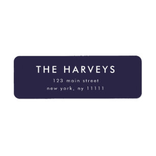 Minimalist Navy Blue Return Address Label