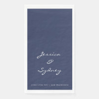Minimalist Navy Blue Script Wedding Custom