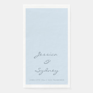 Minimalist Navy Blue Script Wedding Custom Paper Guest Towels