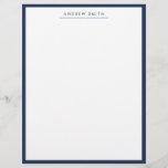 Minimalist Navy Blue Simple Line Modern Classic Letterhead<br><div class="desc">Minimalist Navy Blue Simple Line Modern Classic Letterhead</div>