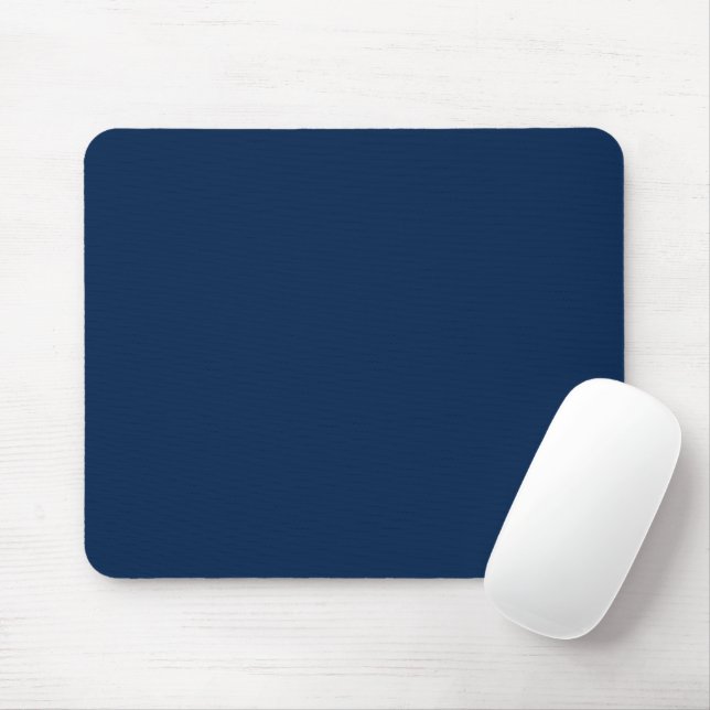 Minimalist navy blue solid plain simple mouse pad (With Mouse)