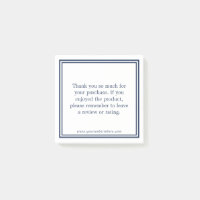 Minimalist Navy Blue Thank You For Purchase
