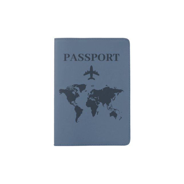 Minimalist Navy Blue Travel Map Design Cover (Front)