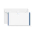 Minimalist Navy Blue Two Border Monogram Note Card | Zazzle