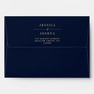 Minimalist Navy Blue Wedding Envelope