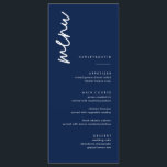 Minimalist Navy Blue Wedding Menu Cards<br><div class="desc">Minimalist Wedding Menu Cards | Modern Menu,  Wedding Dinner Menu,  Rustic Let's Eat Wedding Dinner and Drinks Menu,  Simple Calligraphy Rustic Wedding Menus Wedding Menus,  Rustic Wedding Menu,   Wedding Table Menu</div>