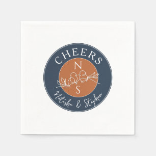 Minimalist Navy Blue Wedding Napkins