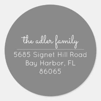 Minimalist Navy Gray & White Return Address Label