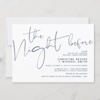 Minimalist Navy Script Wedding Rehearsal Dinner