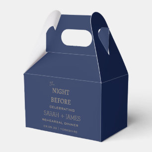 Minimalist Navy the Night Before Wedding Party Favor Boxes