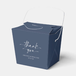 Minimalist Navy Wedding Favor Box
