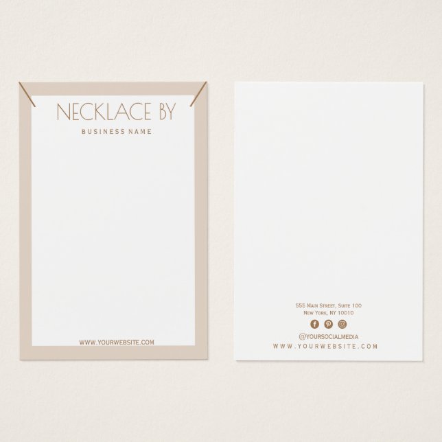 Minimalist Necklace Display Card (Front & Back)