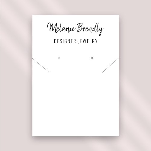 Minimalist Necklace Earring Jewelry Display Business Card