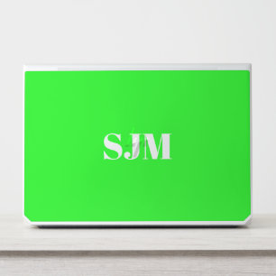 Minimalist neon green Custom monogram initials HP Laptop Skin