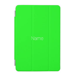 Minimalist neon green custom name monogram iPad mini cover