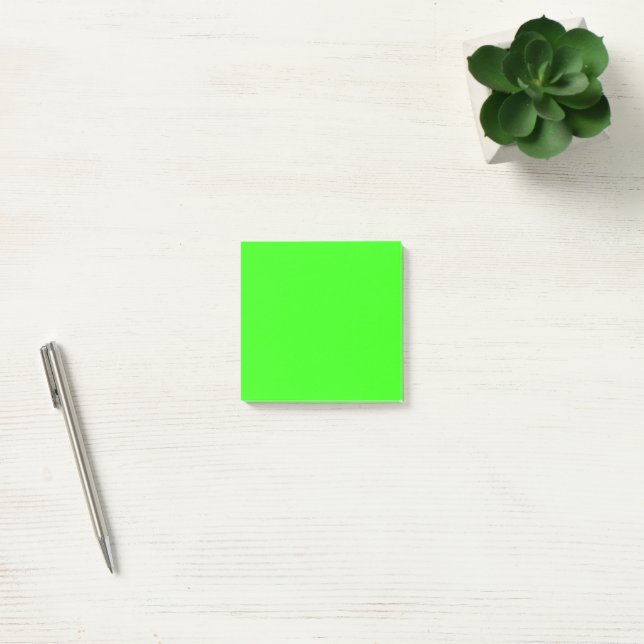Minimalist Neon Green Plain Solid color  Post-it Notes (Office)