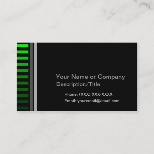 Customizable Minimalist Neon Green Stripes Business Card